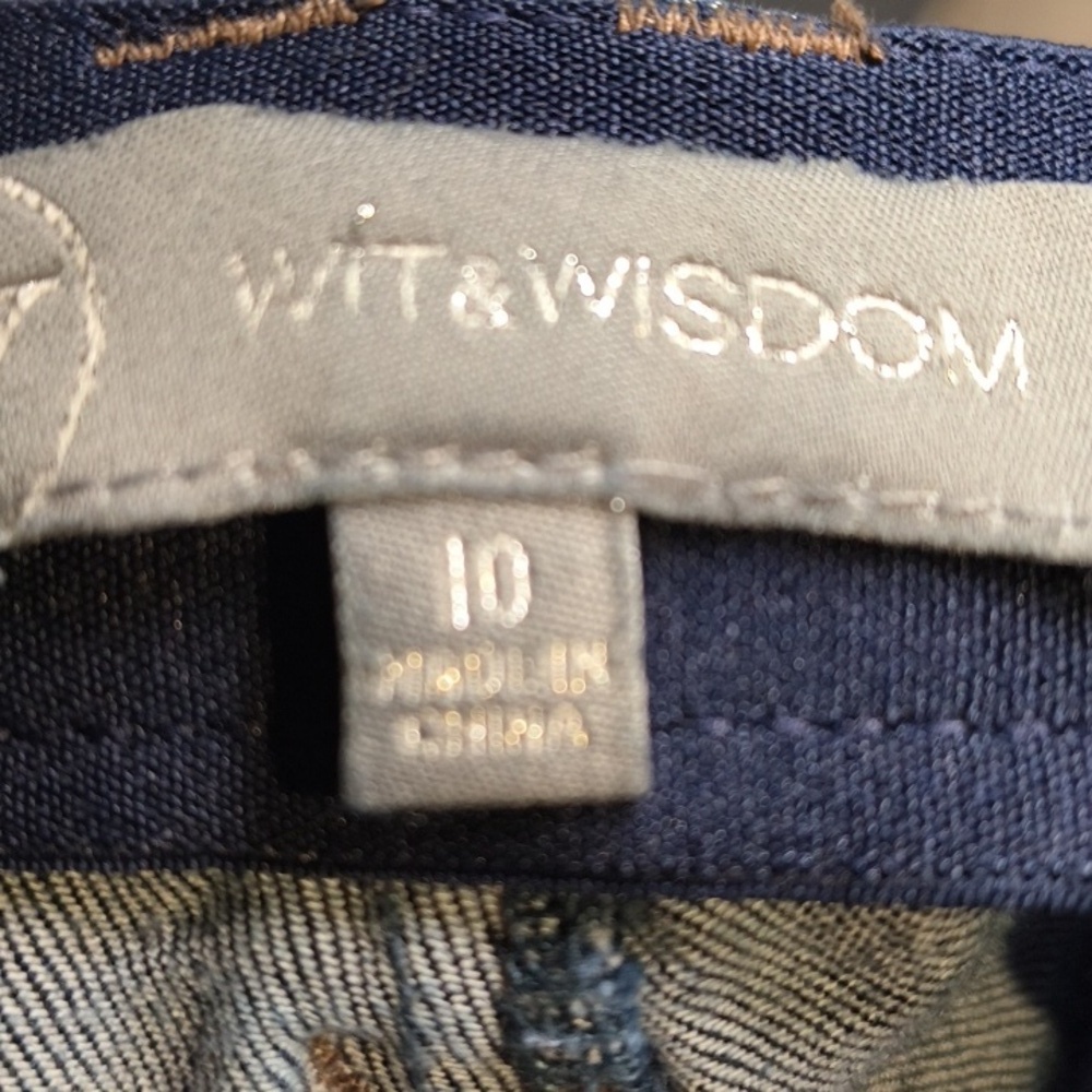 Wide Leg Bootcut  w/ 27" Inseam ✨ Stretch Waist Wit & Wisdom Size 10 sac303 - Picture 4 of 5